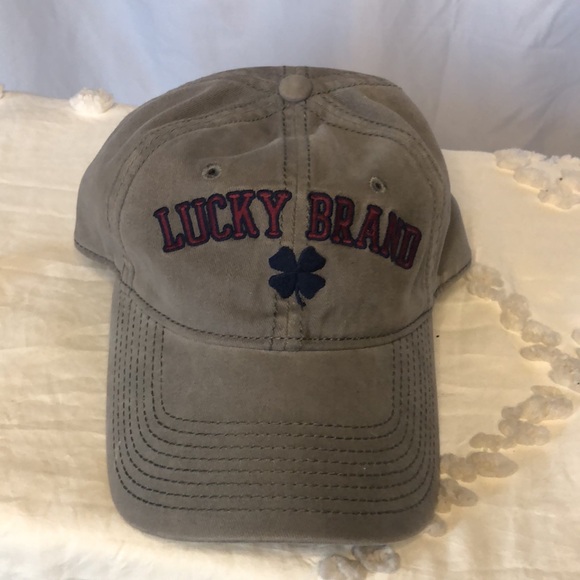 LUCKY BRAND gray cotton adjustable baseball hat. Buckle closure. - Picture 7 of 10